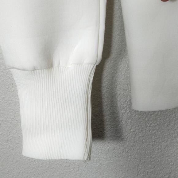 Philosophy Puff Sleeve Sweater Top White Small Clean Girl Minimalist - Picture 8 of 12